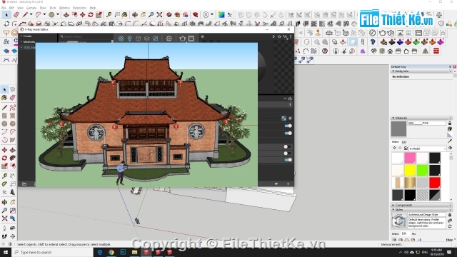 Sketchup nhà cổ,Nhà cổ truyền thống,model SU nhà cổ,mẫu nhà cổ